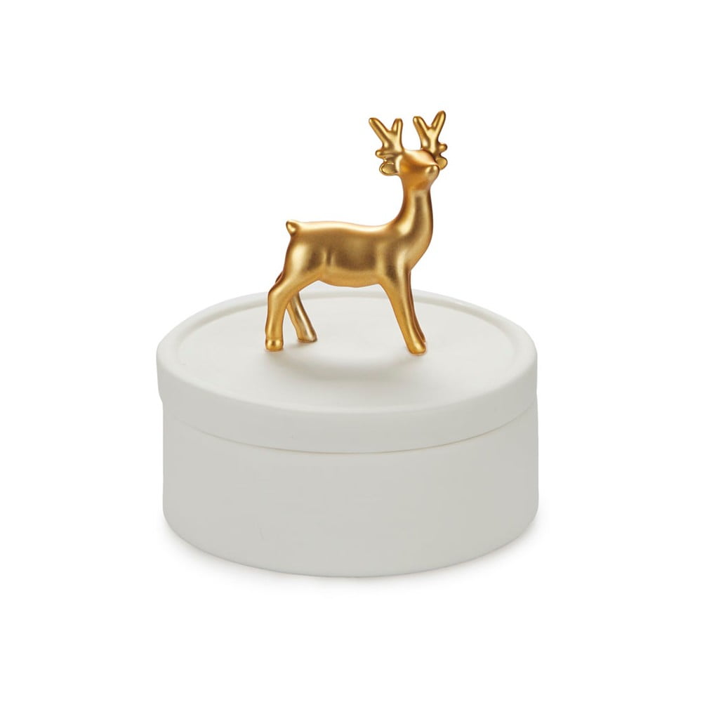 Biała porcelanowa szkatułka na biżuterię Balvi Deer