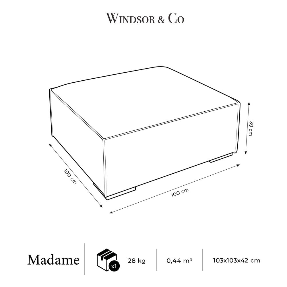 Ciemnoniebieski skórzany podnóżek Madame – Windsor & Co Sofas