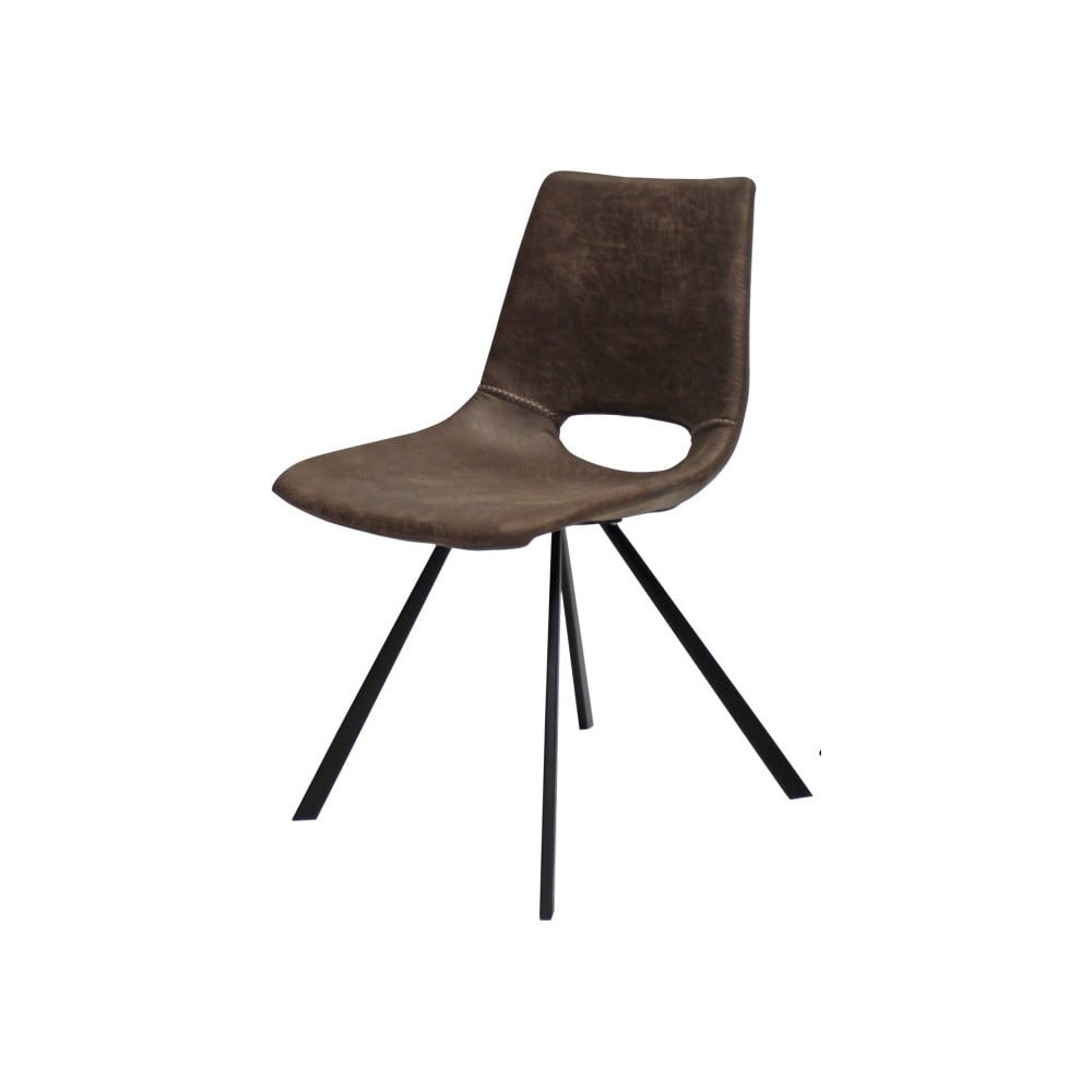 Jasnobrązowe krzesło z czarnymi nogami Canett Coronas