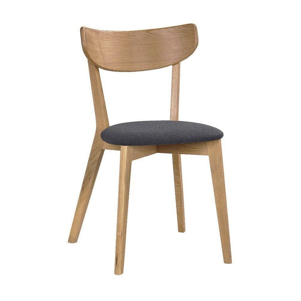 Фото - Стілець AMI Brązowe dębowe krzesło do jadalni z grafitowym siedziskiem Rowico  natu 