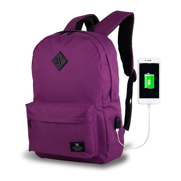 Fioletowy plecak z portem USB My Valice SPECTA Smart Bag