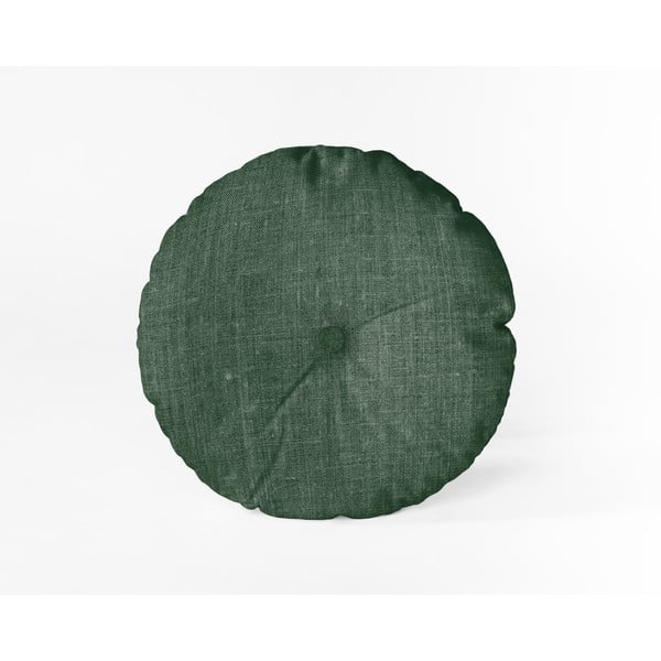 Ciemnozielona poduszka Really Nice Things Cojin Redondo Dark Green, ⌀ 45 cm