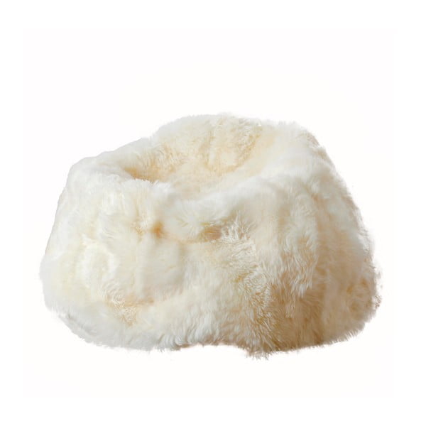 Biały worek do siedzenia ze skóry owczej Native Natural, ⌀ 110 cm