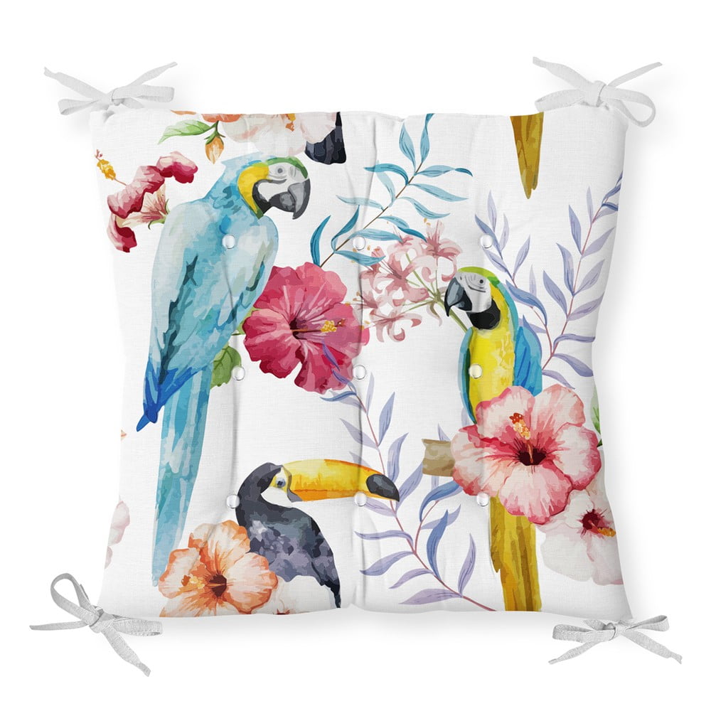 Poduszka na krzesło z domieszką bawełny Minimalist Cushion Covers Jungle Birds, 40x40 cm