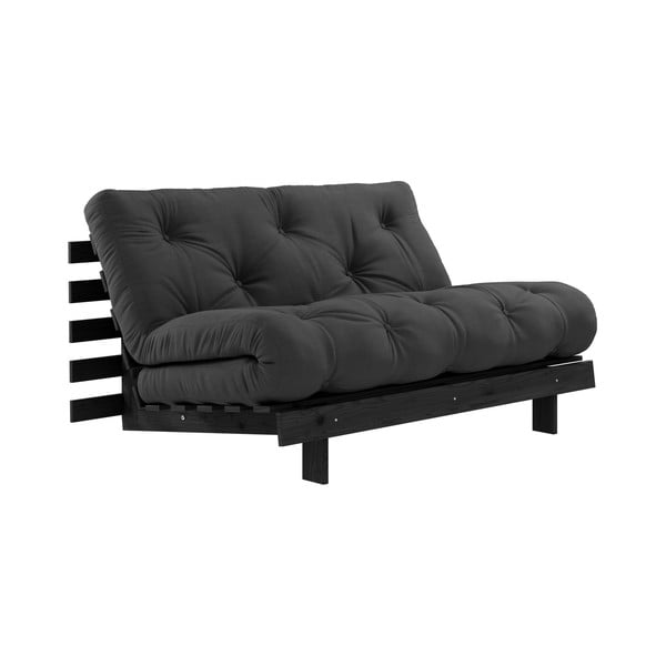 Sofa rozkładana z ciemnoszarym pokryciem Karup Design Roots Black/Dark Grey