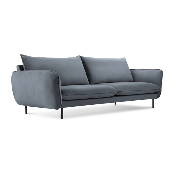 Szara aksamitna sofa Cosmopolitan Design Vienna, 230 cm