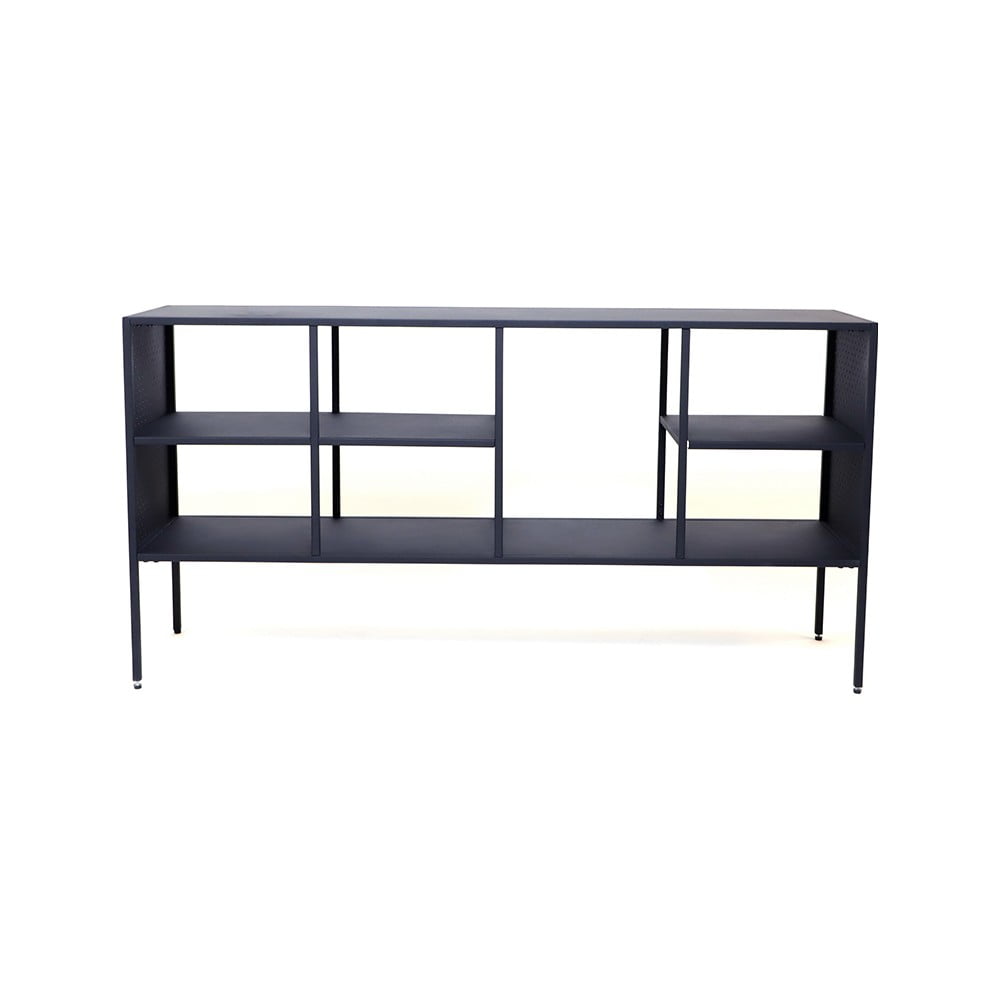 Czarny metalowy regał Canett Brooks, szer. 140 cm