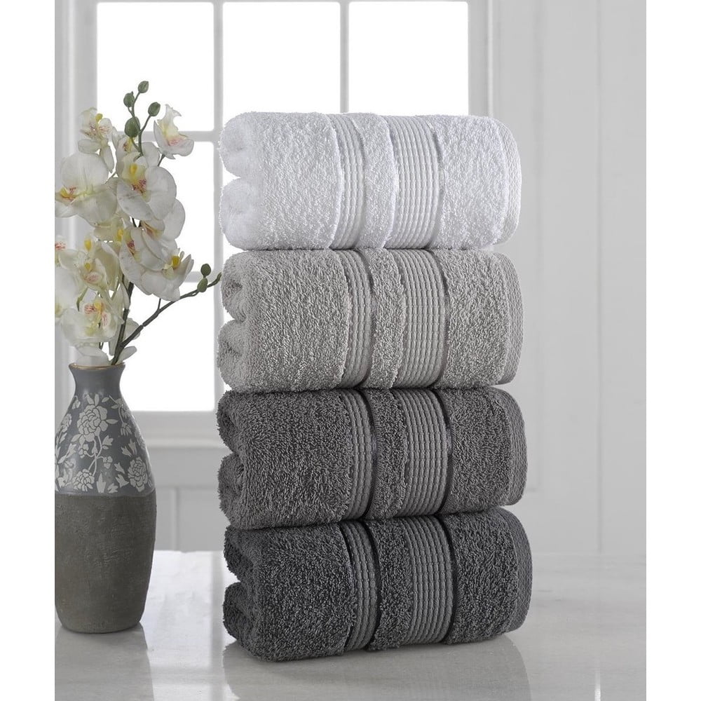 Zestaw 4 ręczników Pure Cotton Gray, 50x85 cm