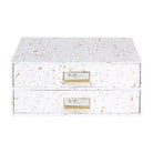 Organizer z 2 szufladkami w biało-złotym kolorze Bigso Box of Sweden Birger