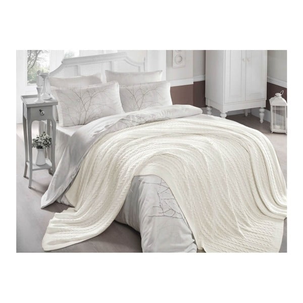 Jasnokremowa narzuta na łóżko Homemania Decor Hannola, 220x240 cm