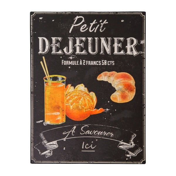 Tabliczka z blachy Antic Line Petit Déjeuner, 25x33 cm