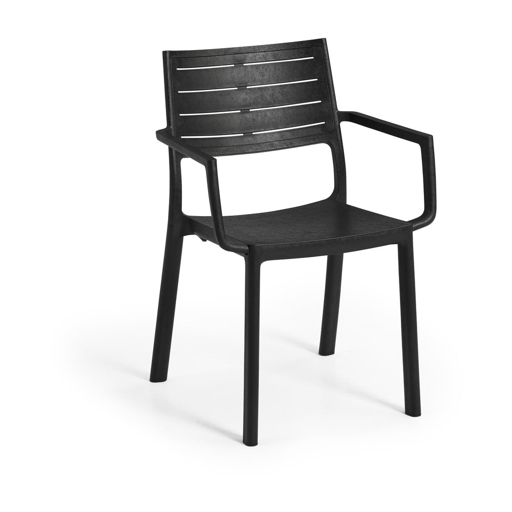 Czarny fotel ogrodowy Keter Metaline