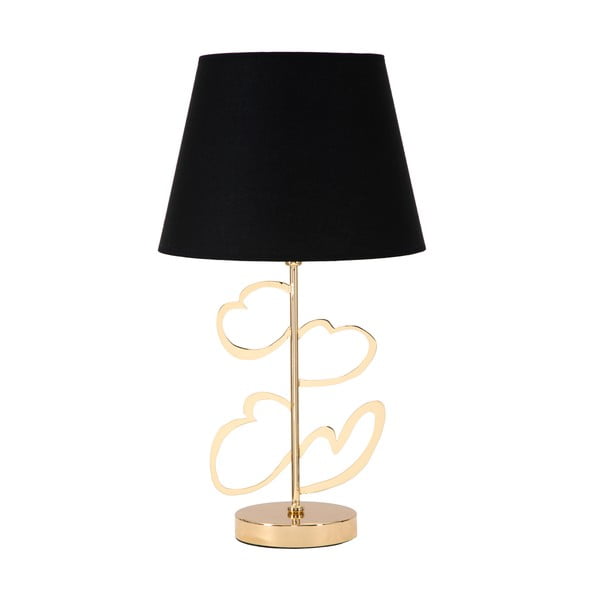 Lampa stołowa w kolorze czarno-złotym Mauro Ferretti Glam Heart, wysokość 61 cm