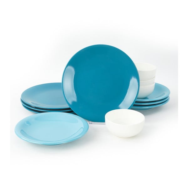 12-częściowy zestaw niebieskich ceramicznych naczyń My Ceramic Degrade