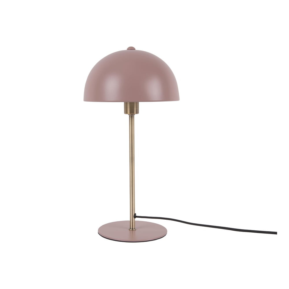 Różowa lampa stołowa z detalami w kolorze złota Leitmotiv Bonnet