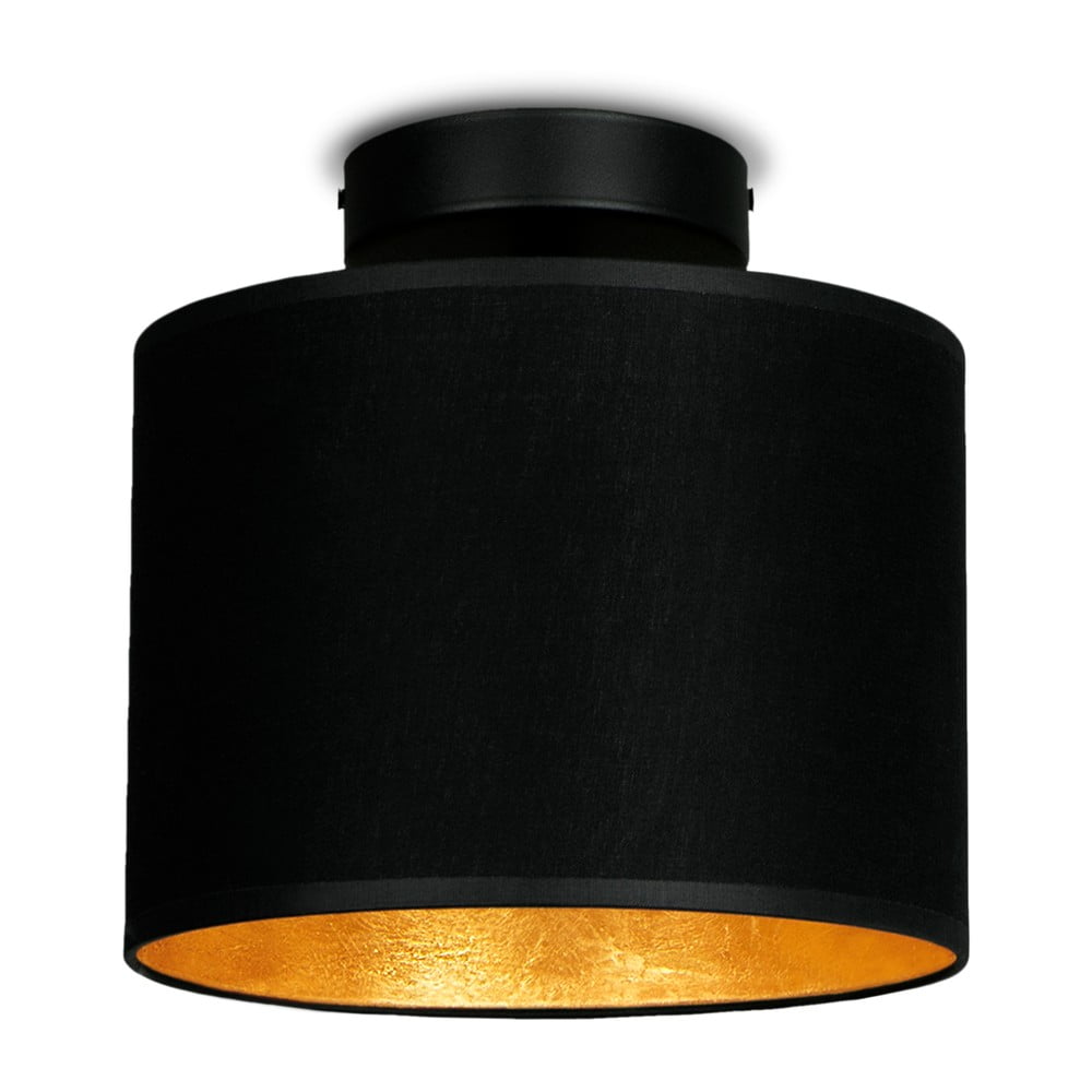Czarna lampa sufitowa z detalem w kolorze złota Sotto Luce MIKA Elementar XS CP, ⌀ 20 cm