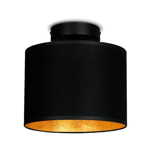 Czarna lampa sufitowa z detalem w kolorze złota Sotto Luce MIKA Elementar XS CP, ⌀ 20 cm