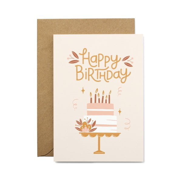Kartka urodzinowa z papieru z recyklingu z kopertą Printintin Happy Birthday, format A6