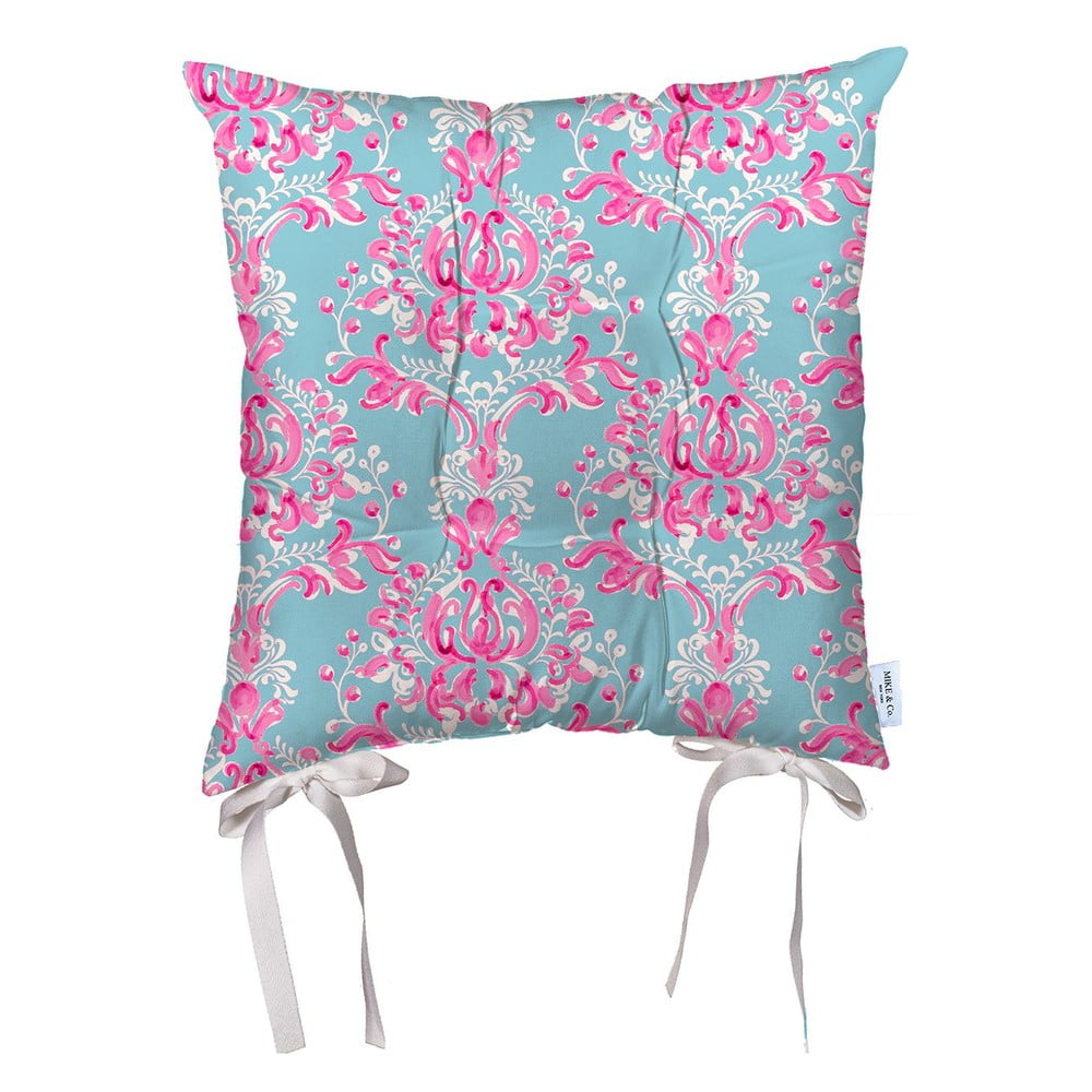 Niebiesko-różowa poduszka na krzesło z mikrowłókna Mike & Co. NEW YORK Butterflies, 36x36 cm