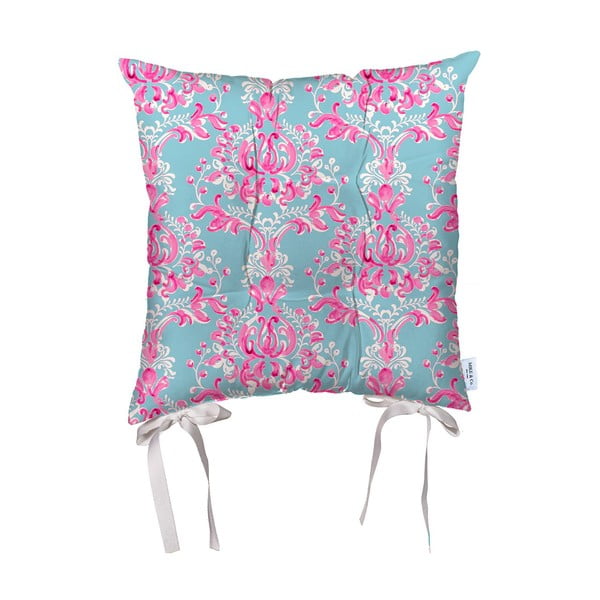 Niebiesko-różowa poduszka na krzesło z mikrowłókna Mike & Co. NEW YORK Butterflies, 36x36 cm