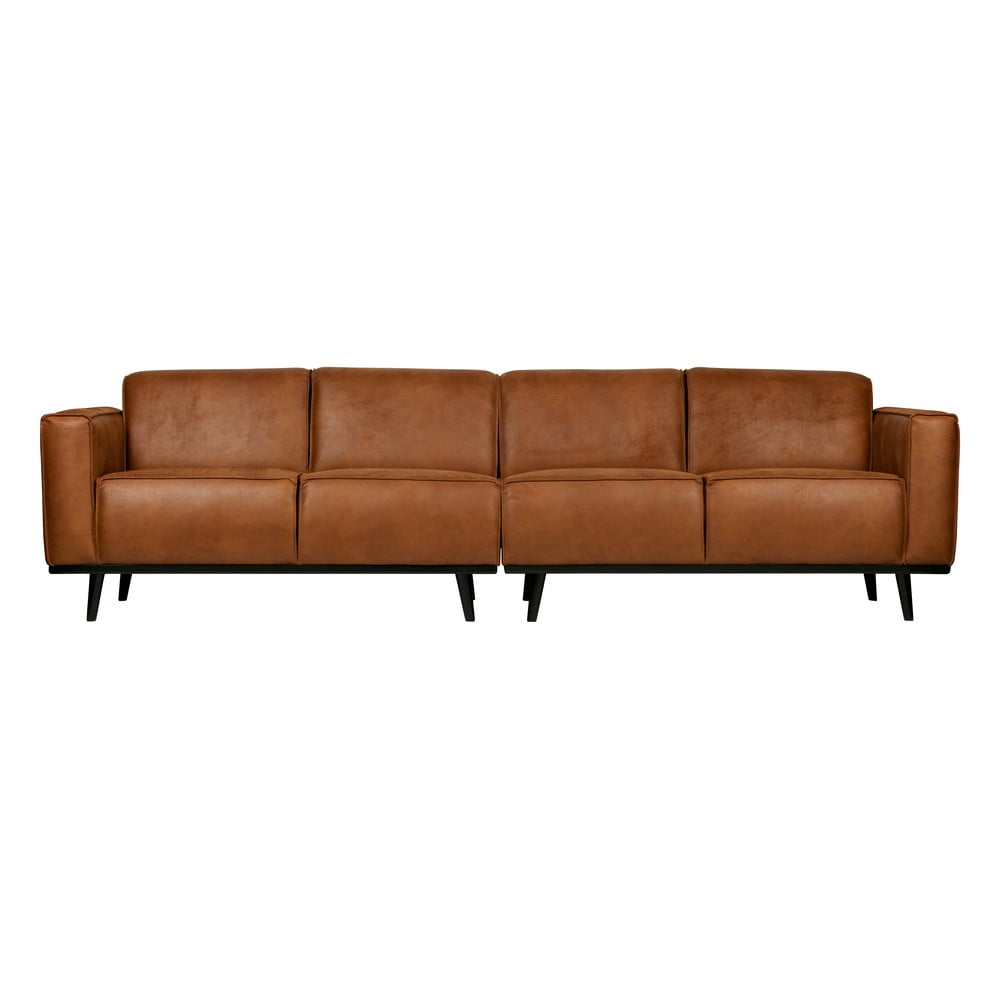 Brązowa sofa z imitacji skóry BePureHome Statement, 280 cm