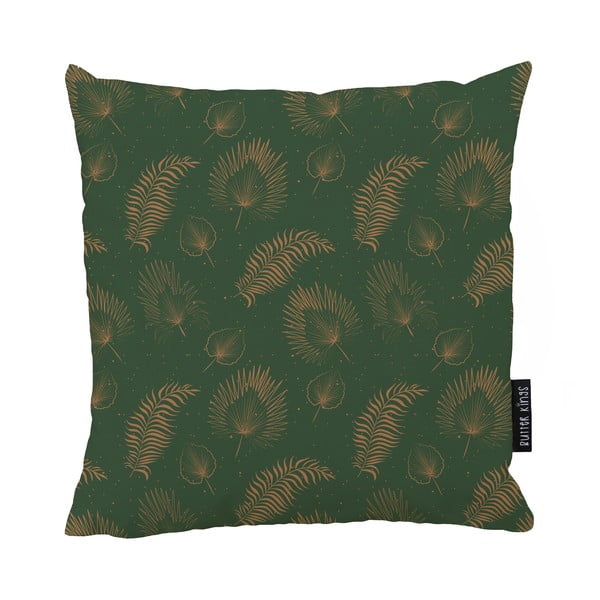 Zielona bawełniana poduszka dekoracyjna Butter Kings Boho Leaves, 50x50 cm