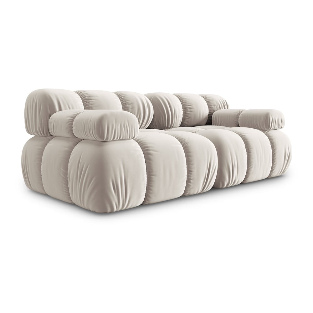 Beżowa aksamitna sofa modułowa 188 cm Bellis – Micadoni