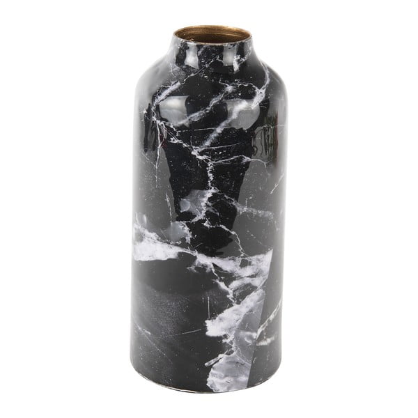 Czarno-biały żelazny wazon PT LIVING Marble, wys. 20 cm