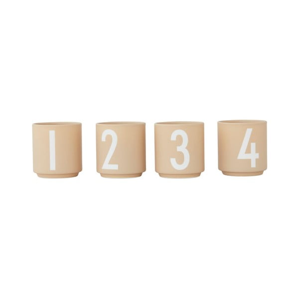 Zestaw 4 kubków z imitacji porcelany Design Letters, 0,5 l