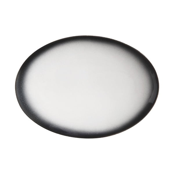 Biało-czarny ceramiczny owalny talerz Maxwell & Williams Caviar, 30x22 cm