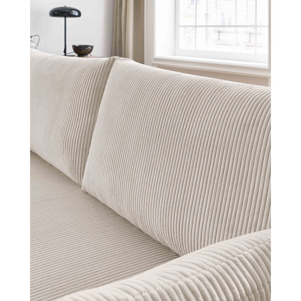 Beżowa sztruksowa rozkładana sofa 211 cm Marcel – Bobochic Paris