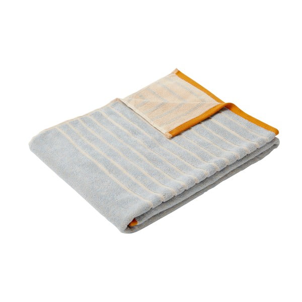 Niebiesko-pomarańczowy bawełniany ręcznik Hübsch Dora, 70x140 cm