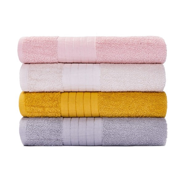Zestaw 4 bawełnianych ręczników Le Bonom Milano, 70x140 cm