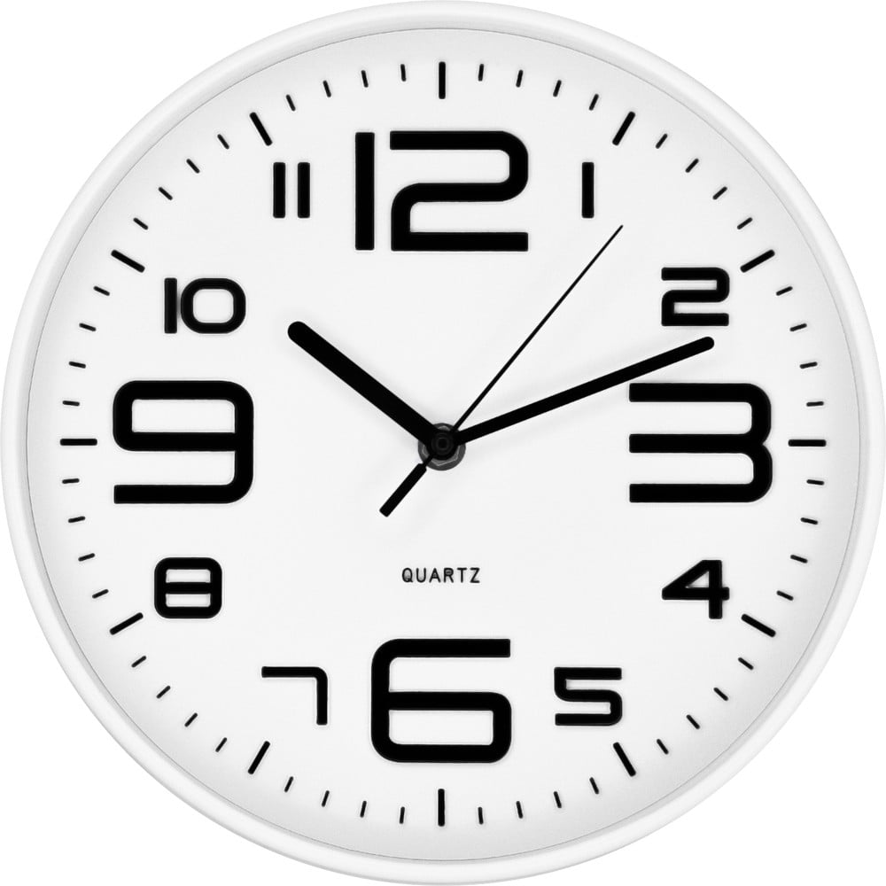 Biały zegar ścienny Postershop Classic, ø 25 cm