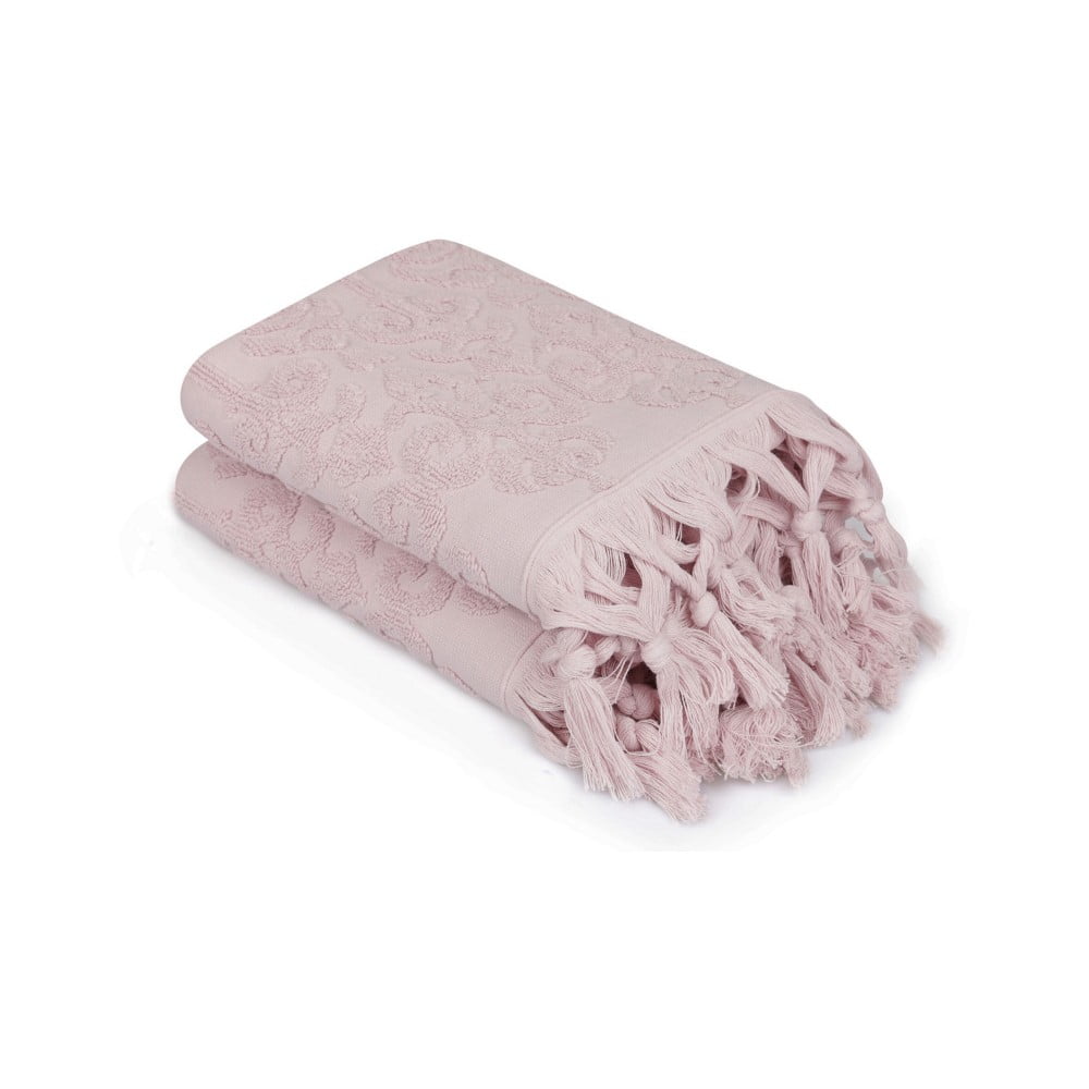 Komplet 2 pudrowych ręczników Madame Coco Bohème, 50x90 cm