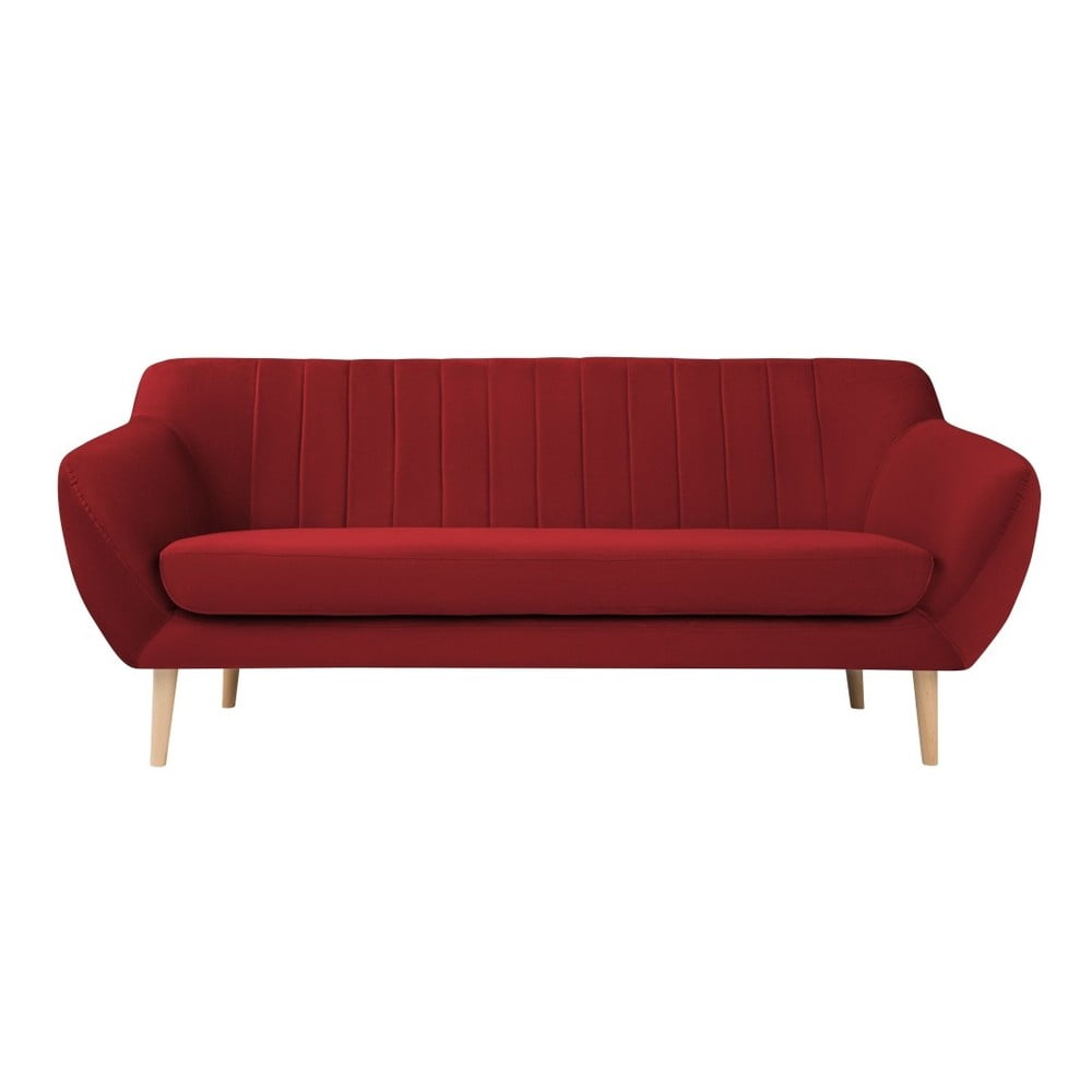 Czerwona aksamitna sofa Mazzini Sofas Sardaigne, 188 cm