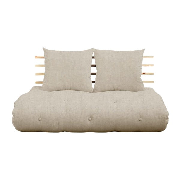 Sofa rozkładana z lnianym obiciem Karup Design Shin Sano Natural/Linen