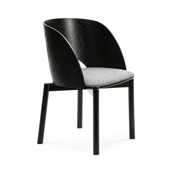 Czarne krzesło z szarym siedziskiem Teulat Dam