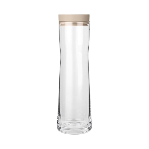 Szklana karafka na wodę z beżowym silikonowym wieczkiem Blomus Aqua, 1 l