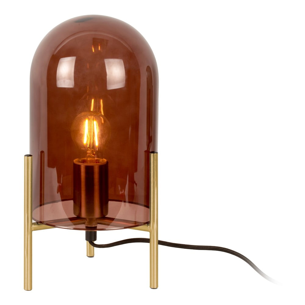Zdjęcia - Nóż stołowy Brązowa szklana lampa stołowa Leitmotiv Bell, wys. 30 cm brązowy