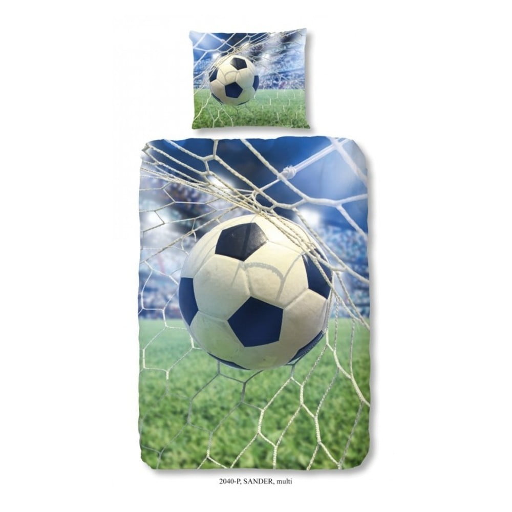 Dziecięca pościel jednoosobowa z czystej bawełny Good Morning Football Game, 140x200 cm
