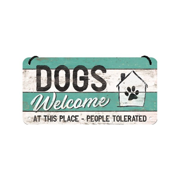 Dekoracyjna tabliczka ścienna Postershop Dogs Welcome I