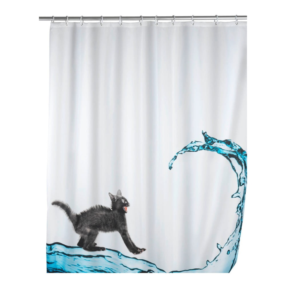 Zasłona prysznicowa Wenko Black Cat, 180x200 cm