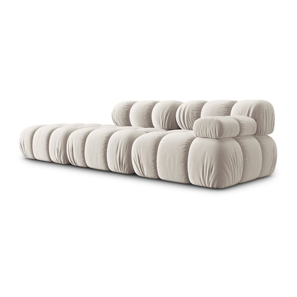 Beżowa aksamitna sofa modułowa 282 cm Bellis – Micadoni