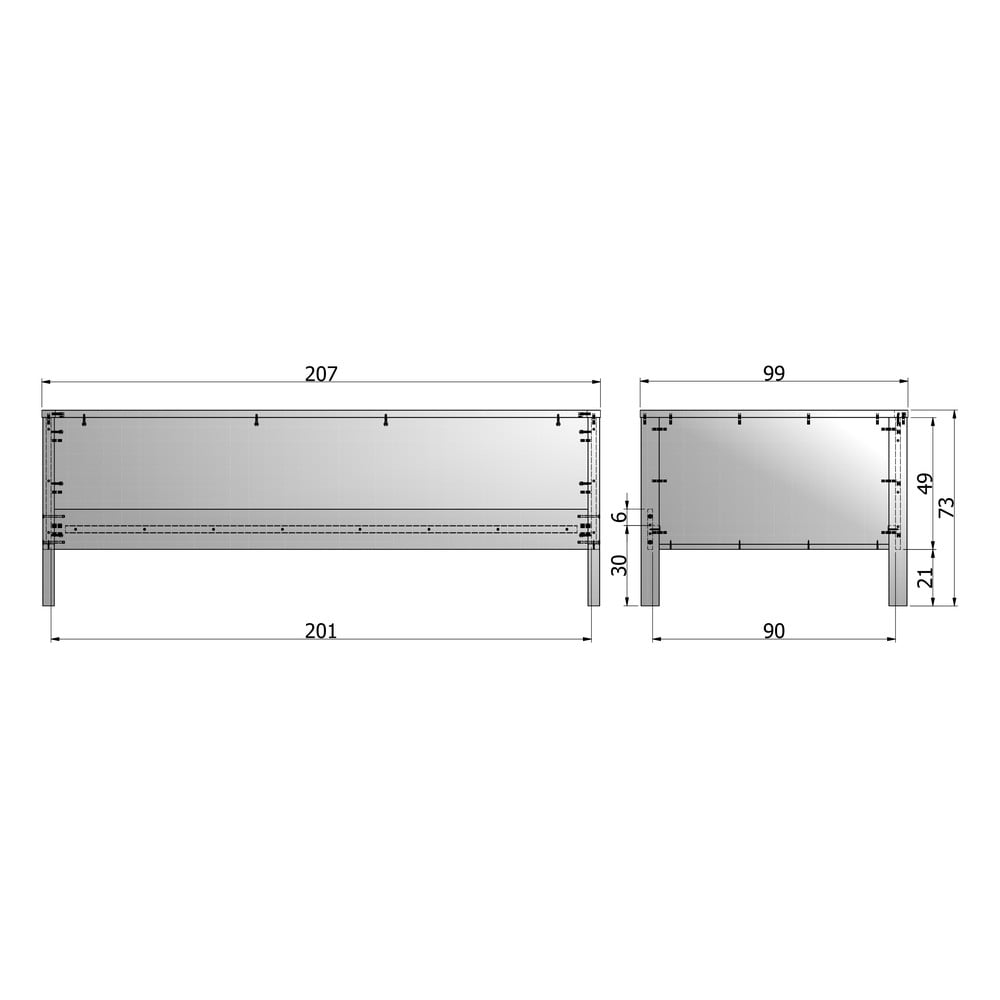 Białe łóżko jednoosobowe 90x200 cm Nikki – WOOOD