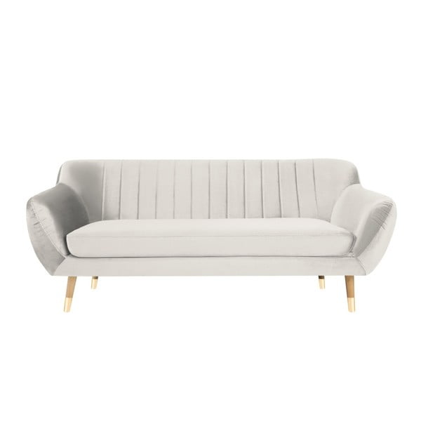 Kremowa aksamitna sofa Mazzini Sofas Benito, 188 cm
