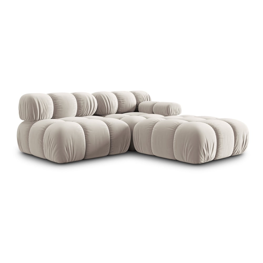 Beżowa aksamitna sofa modułowa 282 cm Bellis – Micadoni