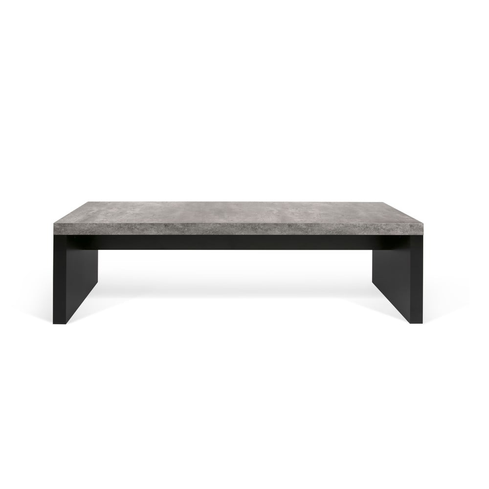 Czarno-szara ławka z dekorem betonu TemaHome Detroit, 140x43 cm
