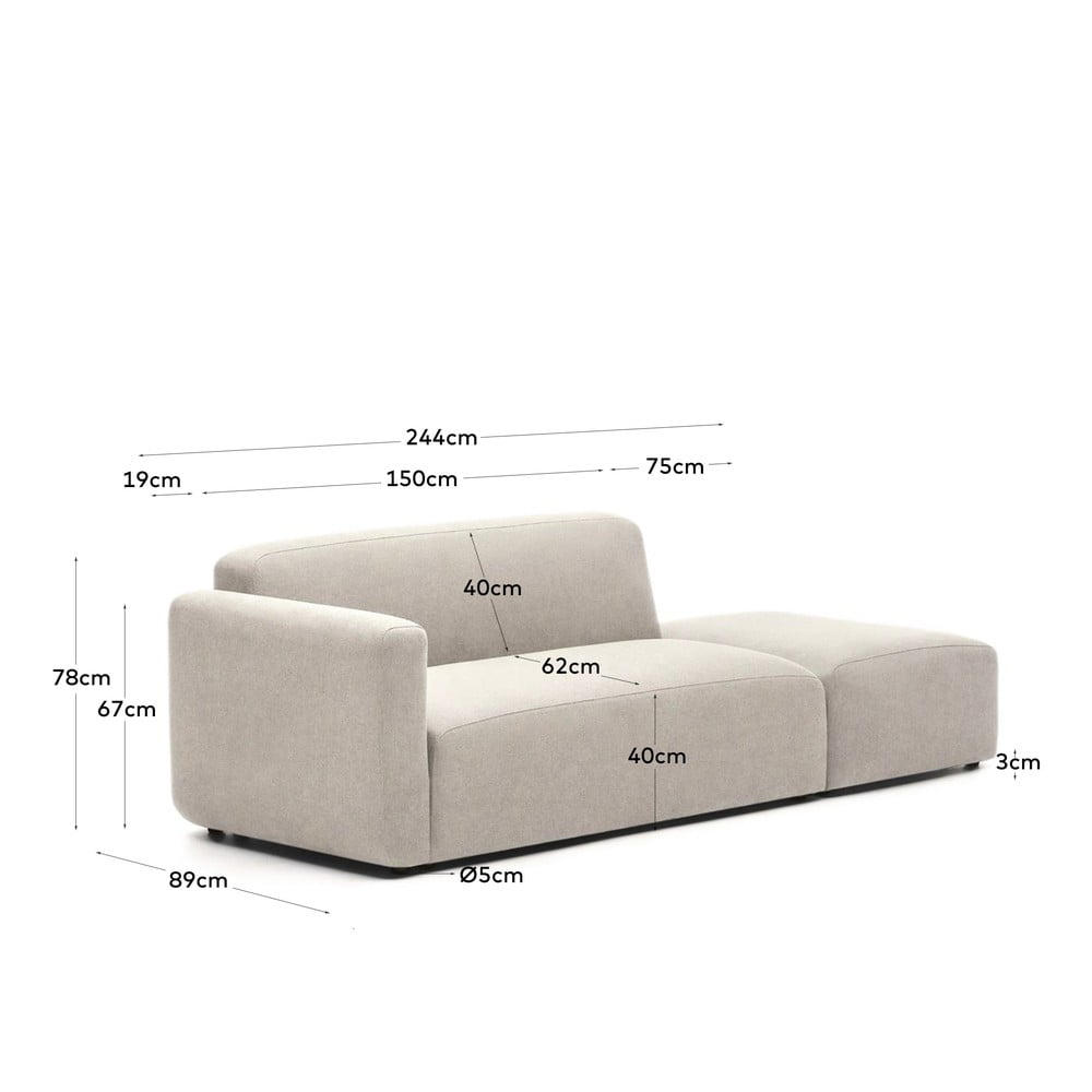 Beżowa sofa 244 cm Neom – Kave Home