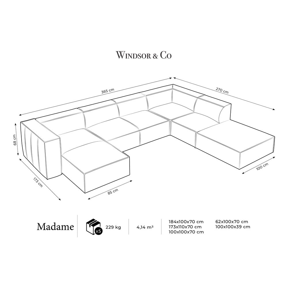 Kremowy narożnik (prawostronny) Madame – Windsor & Co Sofas